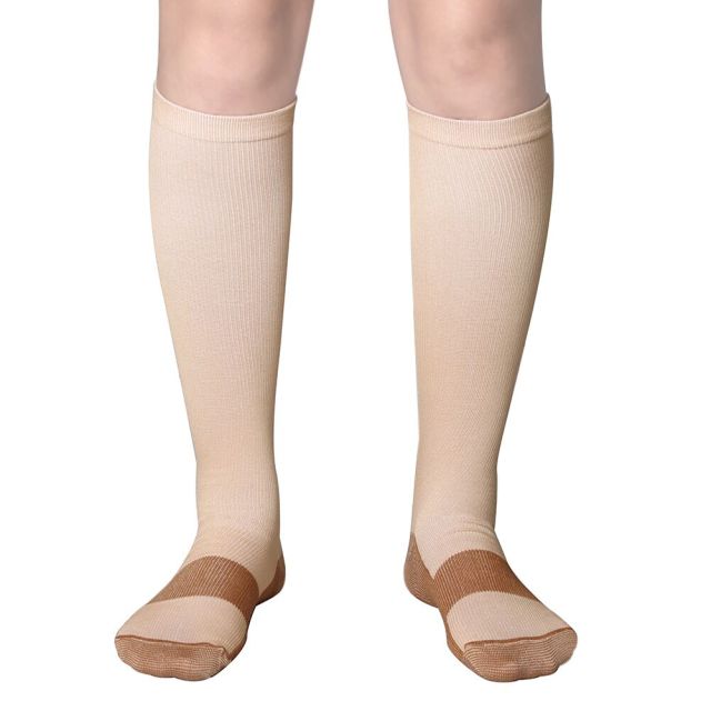 Compression Stockings Blood Circulation Promotion Slimming Compression Socks Anti-Fatigue Comfortable Solid Color Socks