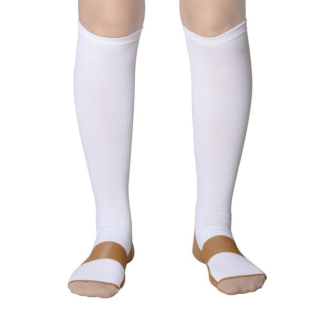 Compression Stockings Blood Circulation Promotion Slimming Compression Socks Anti-Fatigue Comfortable Solid Color Socks