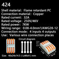 Mini Fast Wire Cable Connectors Universal Compact Conductor Spring Splicing Wiring Connector Push-in Terminal Block 422 SPL-2/3