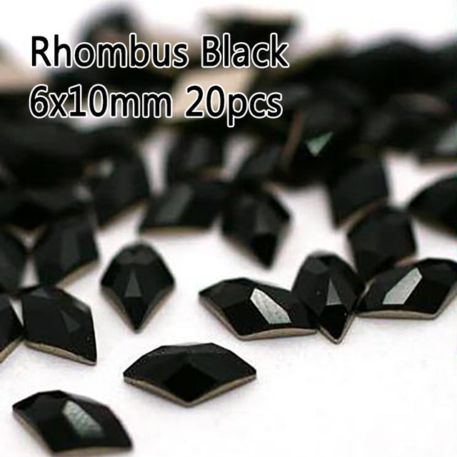 New sale Strass Korean Fashion 3D Nail Art Rhinestone Rhombus 6X10mm Flatback Pixie Crystal Stones For DIY Nail art Decoration