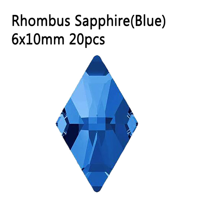 New sale Strass Korean Fashion 3D Nail Art Rhinestone Rhombus 6X10mm Flatback Pixie Crystal Stones For DIY Nail art Decoration