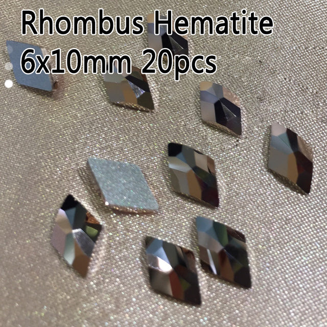 New sale Strass Korean Fashion 3D Nail Art Rhinestone Rhombus 6X10mm Flatback Pixie Crystal Stones For DIY Nail art Decoration