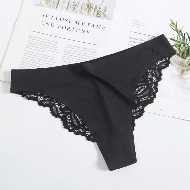New Sexy Lace G String Panties For Women Nylon Silk Panty Thong Briefs Underwear Lingerie Female Ladies Floral Pantys Underpants