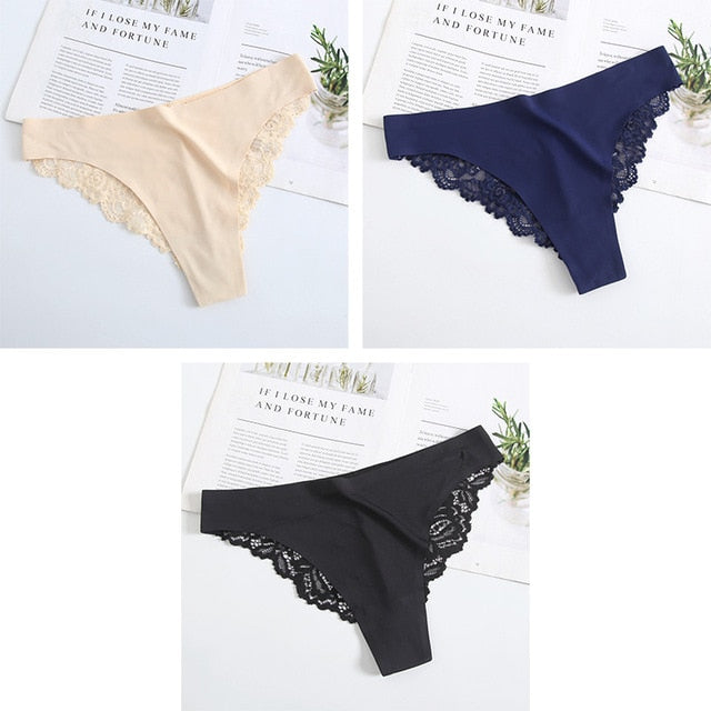 New Sexy Lace G String Panties For Women Nylon Silk Panty Thong Briefs Underwear Lingerie Female Ladies Floral Pantys Underpants