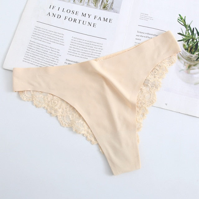 New Sexy Lace G String Panties For Women Nylon Silk Panty Thong Briefs Underwear Lingerie Female Ladies Floral Pantys Underpants