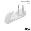 20PCS White Painting Photo Plastic Invisibl Nail Plastic Hanging Hanger Home Decor Wall Hooks Mount Picture Frame Seamless Nail