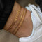 17KM Fashion Silver Color Beads Heart Anklet For Women Girls Gold Multilayer Anklets Vintage Foot Bracelet Beach 2021 Jewelry