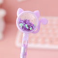 1 Pcs Lytwtw's Stationery Kawaii Gel Pen School Office Supply Novel Creative Cat Glitter Recreation Cute Gel Pen