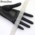 1 yard white pearl rhinestone hot fix tape ribbon glass crystal rhinestone decoration iron on shoes clothing accessories TR020