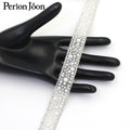 1 yard white pearl rhinestone hot fix tape ribbon glass crystal rhinestone decoration iron on shoes clothing accessories TR020