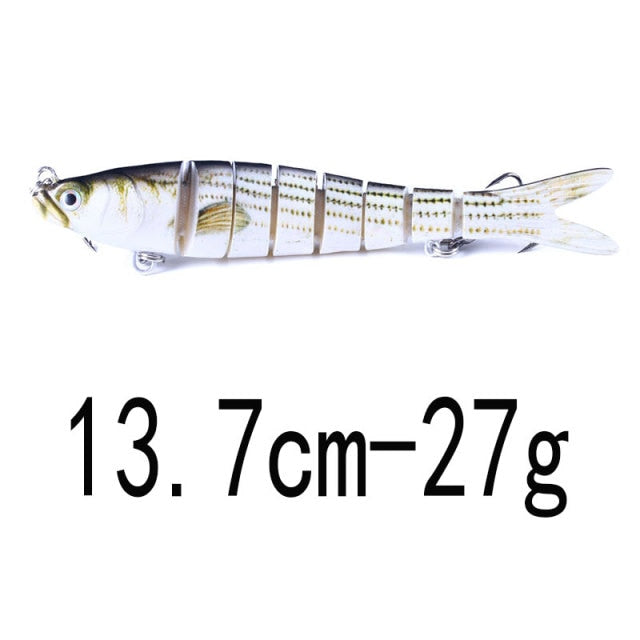 13.7cm 27g Sinking Wobblers 8 Segments Fishing Lures Multi Jointed Swimbait Hard Bait Fishing Tackle For Bass Isca Crankbait