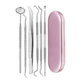 6pc/set Dental Mirror Stainless Steel Dental Dentist Prepared Tool Set Probe Tooth Care Kit Instrument Tweezer Hoe Sickle Scaler