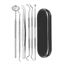6pc/set Dental Mirror Stainless Steel Dental Dentist Prepared Tool Set Probe Tooth Care Kit Instrument Tweezer Hoe Sickle Scaler