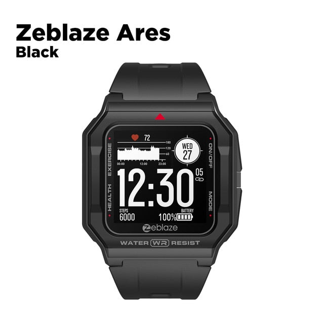 NEW 2021 Zeblaze Ares Smart Watch Bluetooth Smartwatch 3 ATM Heart Rate Tracking 15Days Battery Life Watch For Android IOS Phone