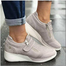 Women Casual Shoes 2020 New Fashion Wedge  Flat Shoes Zipper Lace Up Comfortable Ladies Sneakers Female Vulcanized Shoes