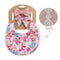 3Pcs Baby Headband Tassel Saliva Towel Floral Print Newborn Double Side Bibs Boys Girls Bandana Burp Cloths Feeding Smock Stuff