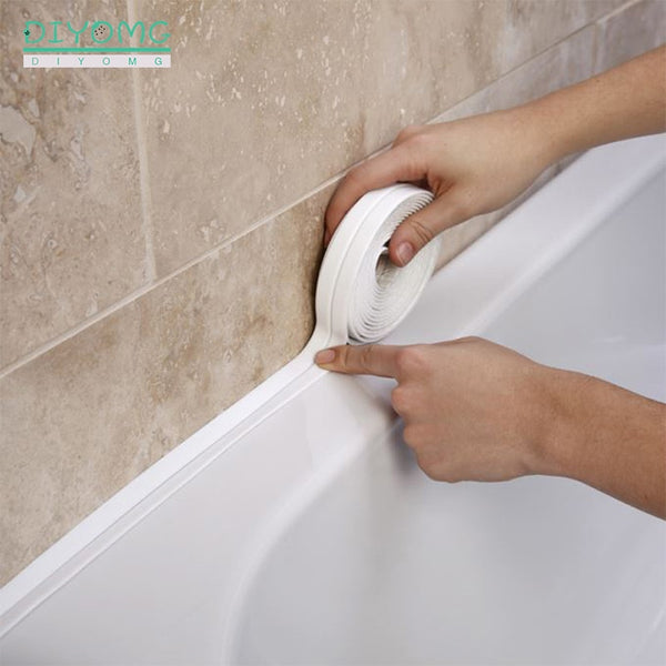 Kitchen Sink Bathroom Shower Waterproof Self adhesive Sealing Strip Tape PVC Mold Proof Wall Stickers Window Door Gap Seam Tape