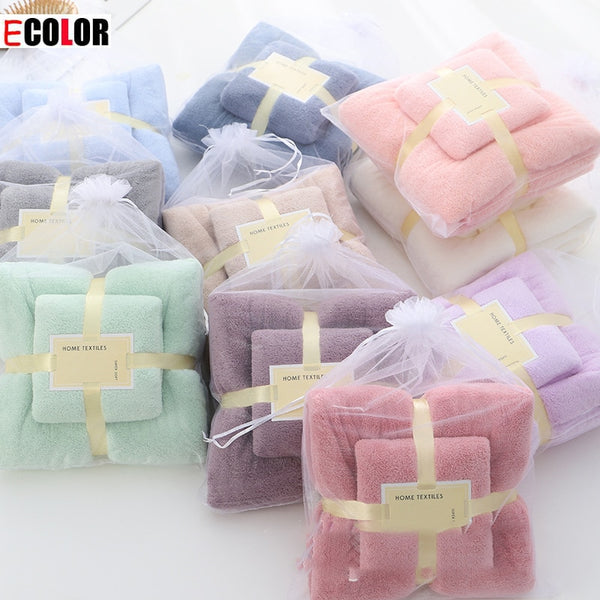 70x140cm 35x75cm 2pcs Luxury Super Large Towel Set High Absorbent Soft Bath Towel + Face Towels bath towels for adults cotton