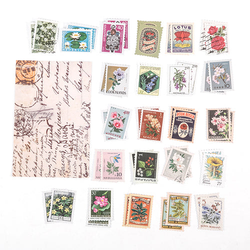 46 pcs/pack Retro Philatelic Museum Series Decorative Stickers Scrapbooking Stick Label Diary Album stationery Stamp Sticker