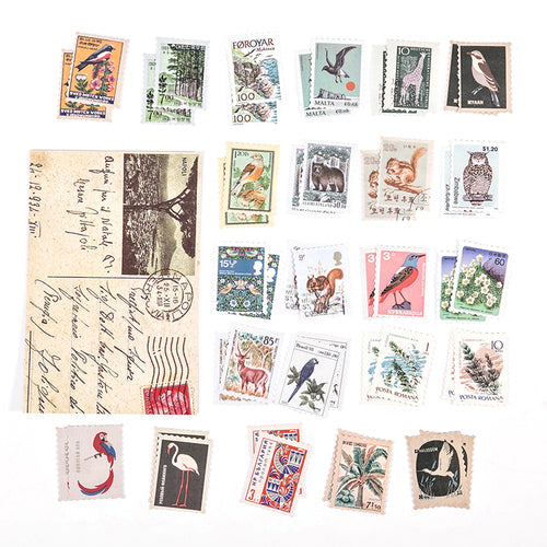 46 pcs/pack Retro Philatelic Museum Series Decorative Stickers Scrapbooking Stick Label Diary Album stationery Stamp Sticker