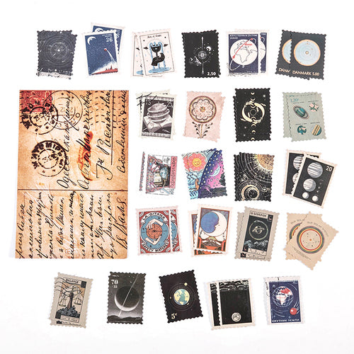46 pcs/pack Retro Philatelic Museum Series Decorative Stickers Scrapbooking Stick Label Diary Album stationery Stamp Sticker