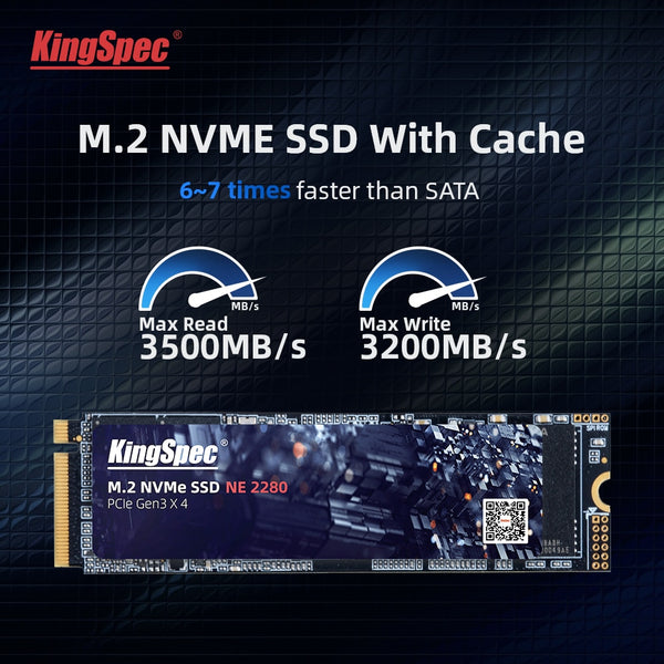 Kingspec 512GB M.2 SSD with Dram M2 PCIe NVME 1TB 2TB Solid State Drive 2280 Internal Hard Disk for Laptop with Cache High Speed
