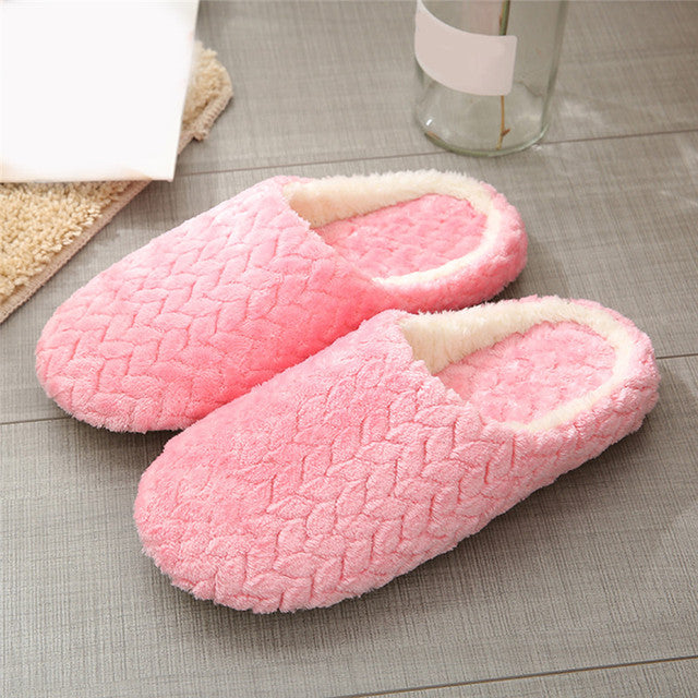 Warm Slippers Women Men Indoor Floor Flat Shoes Spring Autumn Winter Warm Home Cotton Plush Suede