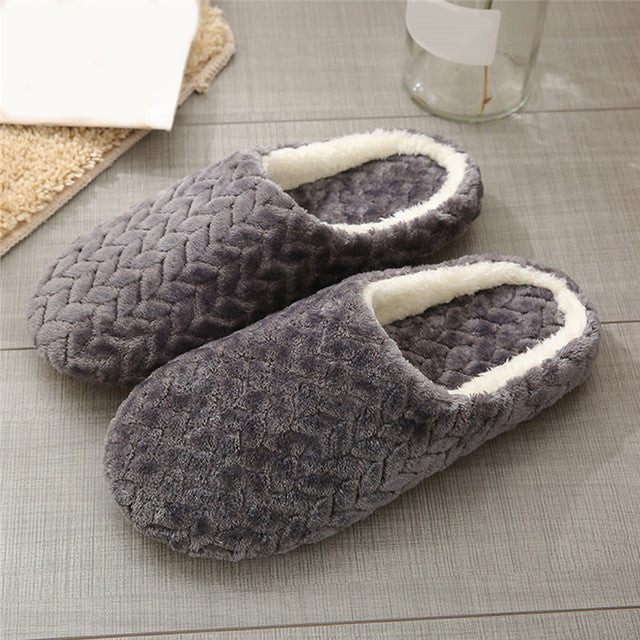 Warm Slippers Women Men Indoor Floor Flat Shoes Spring Autumn Winter Warm Home Cotton Plush Suede
