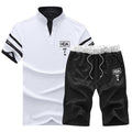 Summer 2021Two Piece Set Men Short Sleeve T Shirt Cropped Top Shorts Men's Tracksuits Design Fashion T-shirt Tracksuit Set New