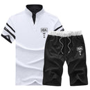 Summer 2021Two Piece Set Men Short Sleeve T Shirt Cropped Top Shorts Men's Tracksuits Design Fashion T-shirt Tracksuit Set New