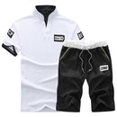 Summer 2021Two Piece Set Men Short Sleeve T Shirt Cropped Top Shorts Men's Tracksuits Design Fashion T-shirt Tracksuit Set New