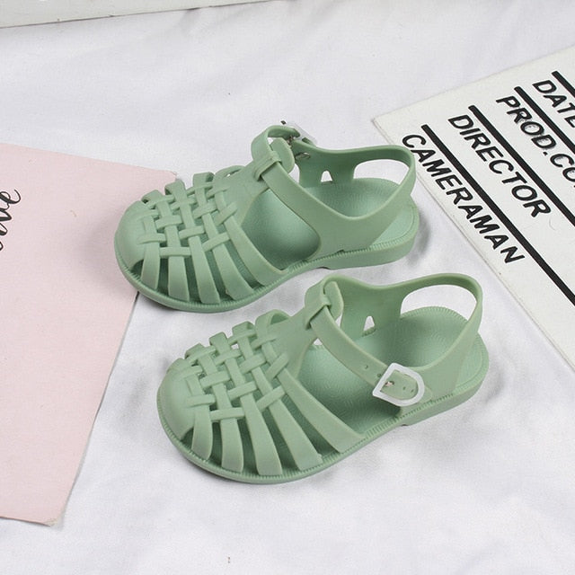 Baby Gladiator Sandals Breathable Hollow Out Shoes Pvc Summer Kids Shoes 2021 Fashion Beach Children Sandals For Boys Girls