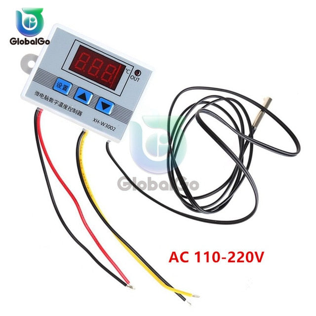 XH-W3002 W3002 AC 110V-220V DC 24V DC 12V Led Digital Thermoregulator Thermostat Temperature Controller Control Switch Meter