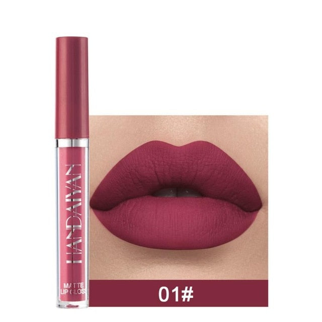 12 Colors Lipsticks Women Cosmetics Matte Sexy Long Lasting Waterproof Non-stick Cup Easy To Color Smooth Lip Gloss Makeup TSLM1