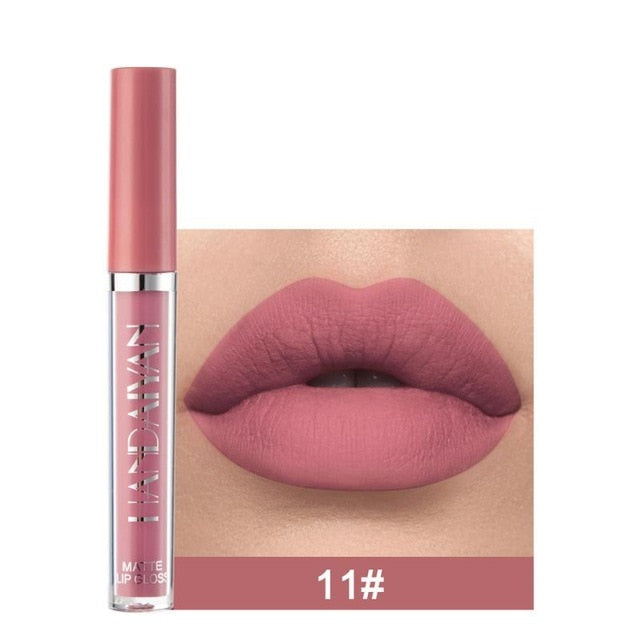 12 Colors Lipsticks Women Cosmetics Matte Sexy Long Lasting Waterproof Non-stick Cup Easy To Color Smooth Lip Gloss Makeup TSLM1