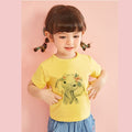 Plant Elephant Funny Kawaii Girls Clothes Streetwear Boys Shirts Round Neck Baby Girl Tops Cartoon Casual Kids T-shirt Fashion