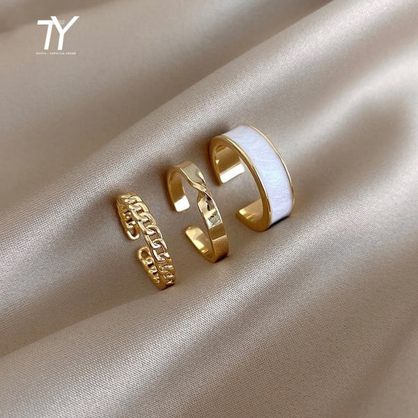2020 New Gothic Style Three Piece Opening Rings For Woman Fashion Korean Jewelry European and American Wedding Party Sexy Ring