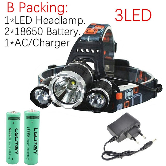 Drop Shipping Rechargeable zoom led headlamp Fishing headlight Torch Hunting head lamp Camping Headlamp Flashlight head light