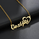 Atoztide Fashion Custom Name Stainless Steel Necklaces Personalized Jewelry Chain Crown Heart Butterfly Necklace for Women Gifts