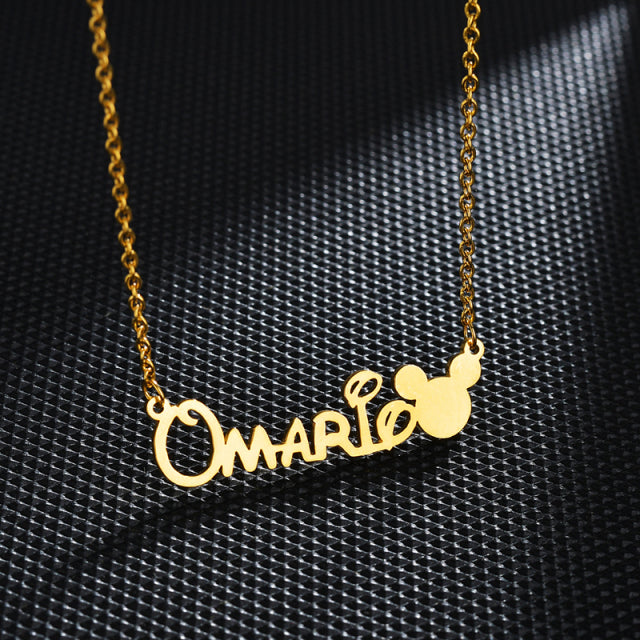 Atoztide Fashion Custom Name Stainless Steel Necklaces Personalized Jewelry Chain Crown Heart Butterfly Necklace for Women Gifts