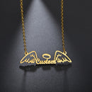 Atoztide Fashion Custom Name Stainless Steel Necklaces Personalized Jewelry Chain Crown Heart Butterfly Necklace for Women Gifts