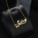 Atoztide Fashion Custom Name Stainless Steel Necklaces Personalized Jewelry Chain Crown Heart Butterfly Necklace for Women Gifts