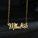 Atoztide Fashion Custom Name Stainless Steel Necklaces Personalized Jewelry Chain Crown Heart Butterfly Necklace for Women Gifts