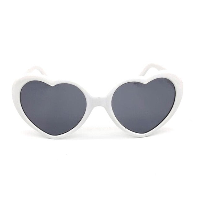Love Heart Shape Sunglasses Women PC Frame Light Change Love Heart Lens Colorful Sun Glasses Female Red Pink Shades Magic
