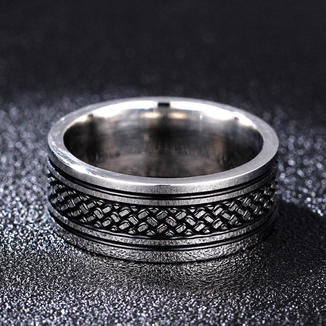 MOREDEAR 8MM Titanium Rings for Men and Women Birthday Gift triangular pattern discredit Ring