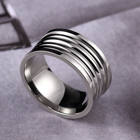 MOREDEAR 8MM Titanium Rings for Men and Women Birthday Gift triangular pattern discredit Ring