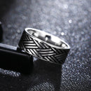 MOREDEAR 8MM Titanium Rings for Men and Women Birthday Gift triangular pattern discredit Ring