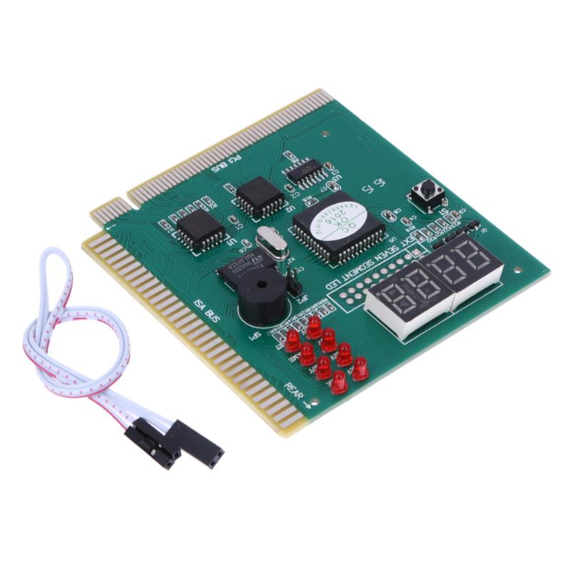 2/4 Digit LCD Display PC Analyzer Diagnostic Post Card Motherboard Tester with LED Indicator for ISA PCI Bus Mian Board