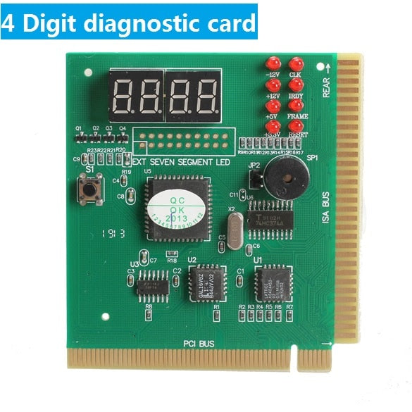 2/4 Digit LCD Display PC Analyzer Diagnostic Post Card Motherboard Tester with LED Indicator for ISA PCI Bus Mian Board