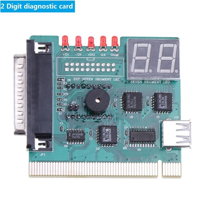 2/4 Digit LCD Display PC Analyzer Diagnostic Post Card Motherboard Tester with LED Indicator for ISA PCI Bus Mian Board